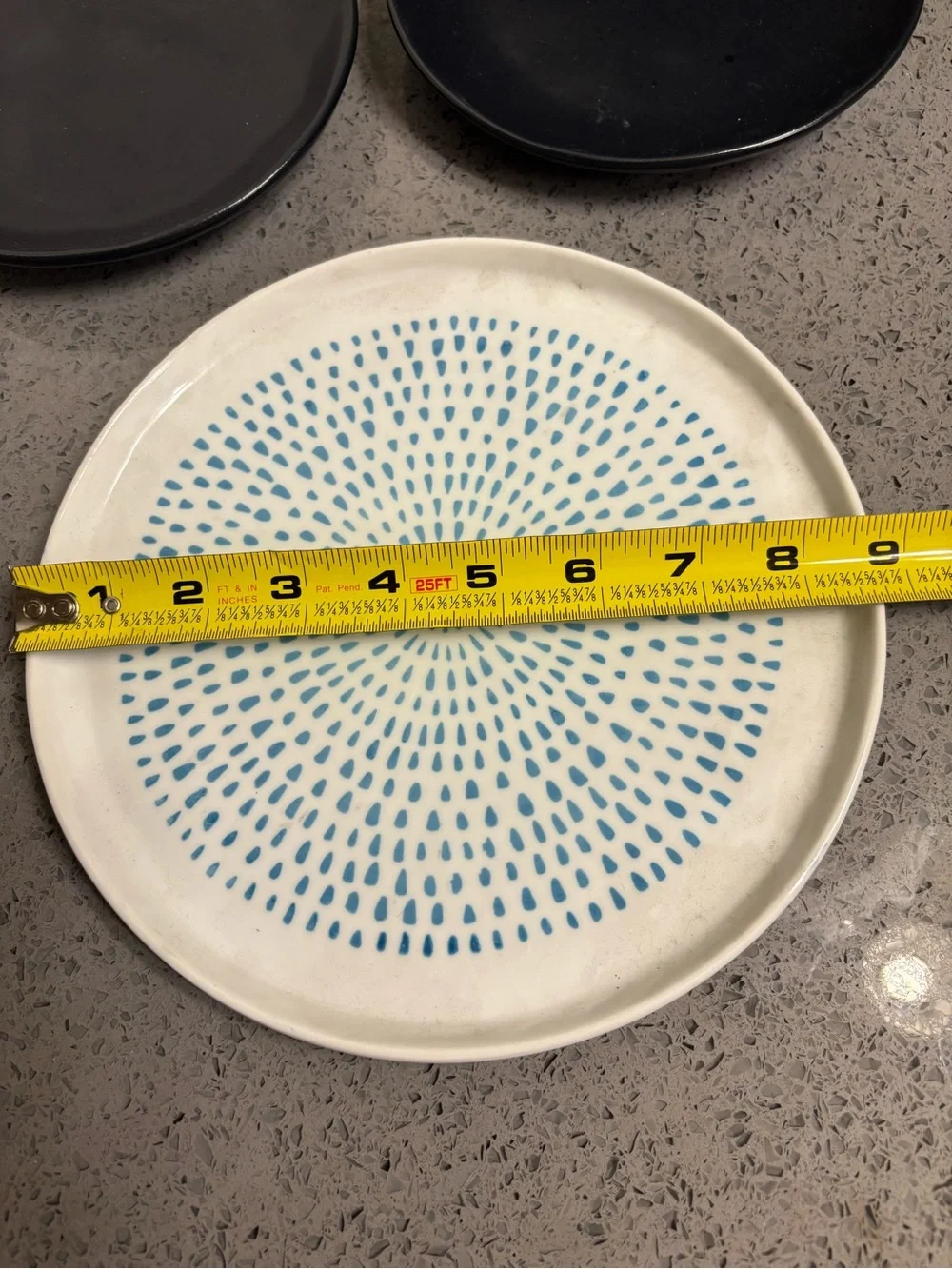 Crate & Barrel Ceramic Plate and 2 Mini Servers.
